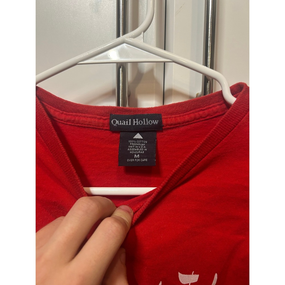 Vintage Quail Hollow South Beach Florida Red Graphic T-Shirt Mens Medium Cotton - Picture 7 of 11